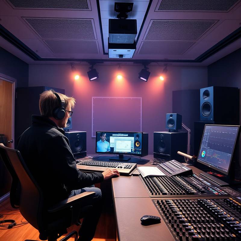 Sound Design for Film and Games - Image depicting audio engineers designing sound effects for multimedia
